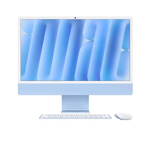 APPLE iMAC 2024 24" RETINA DISPLAY 4.5K ALL IN ONE 23.5" CHIP APPLE M4 CPU 10-CORE GPU 10 CORE RAM 24GB SSD 512GB WI-FI 6E-GIGABIT ITALIA LAN BLU